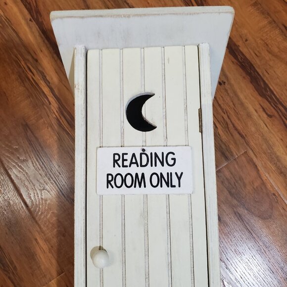 Outhouse Toilet Paper Holder Decoration Storage Cabinet "Reading Room Only" - Picture 9 of 12